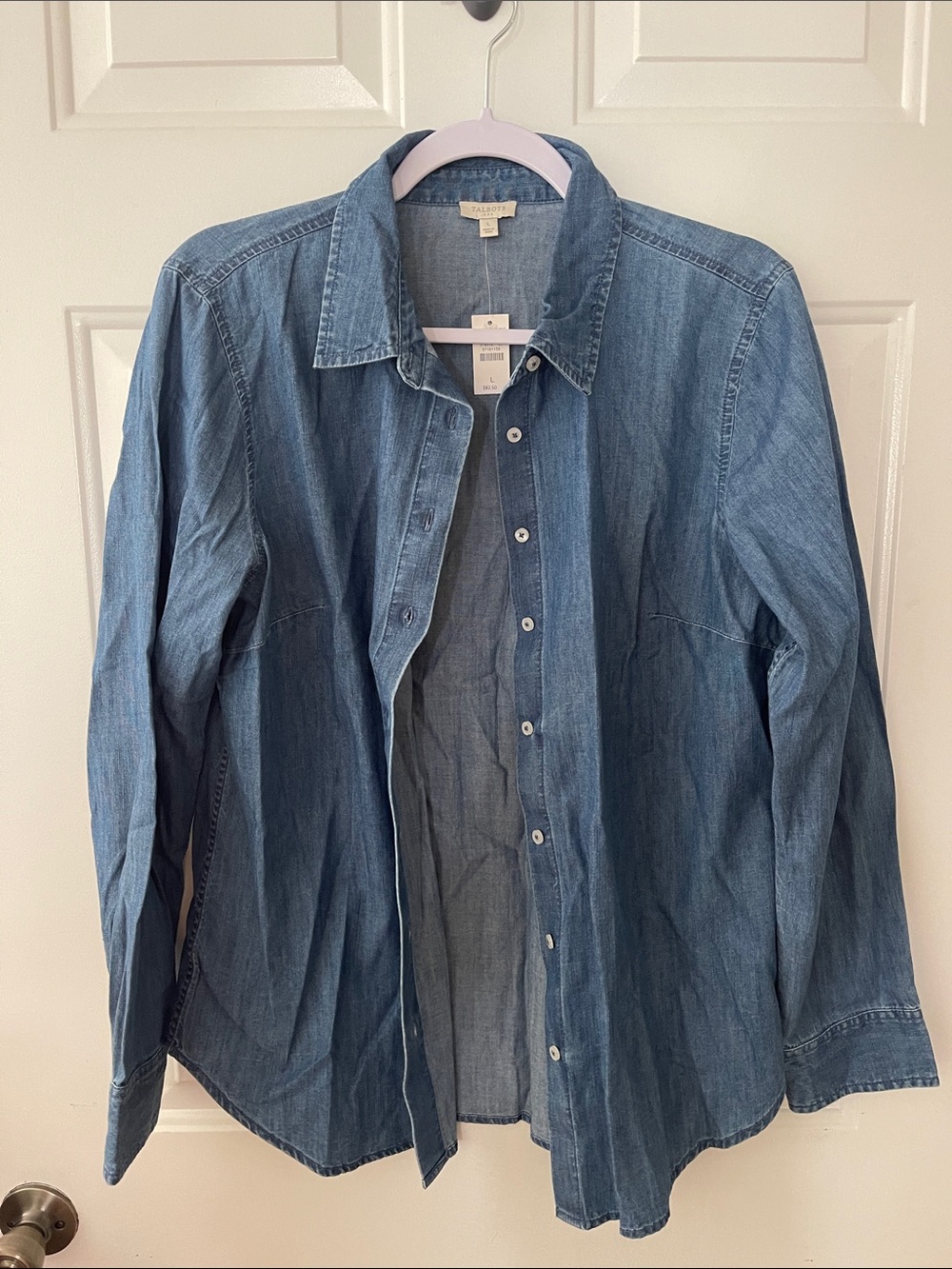 Talbots Medium Blue Denim Button-Front Shirt